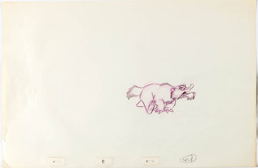 Fox and the Hound Mr Digger 2 Disney Production Animation Cel Drawings 1981 1-2