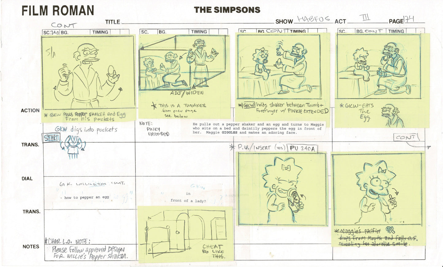 The Simpsons Original Production Animation Storyboard 2006 Fox 1