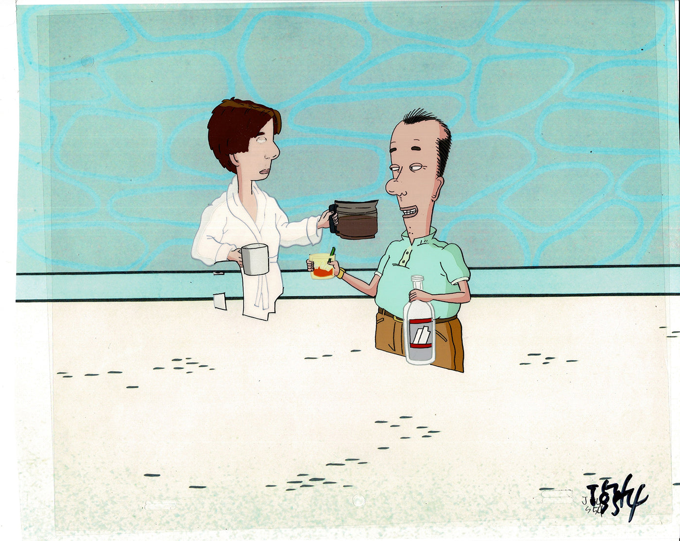 David Spade Production Cel and Drawing from Sammy Production TV Cartoon SNL Alum 2000 C-01
