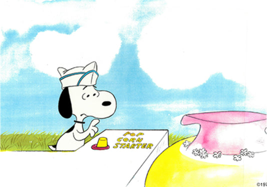 PEANUTS Be My Valentine Charlie Brown Snoopy Production Animation Cel from 1975 Charles Schulz Melendez Studio-Direct sn21