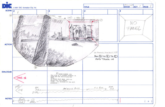 Sonic Underground Huge Hand-Drawn Production Storyboard 1999 from DIC Used to Make the Cartoon Pg 1