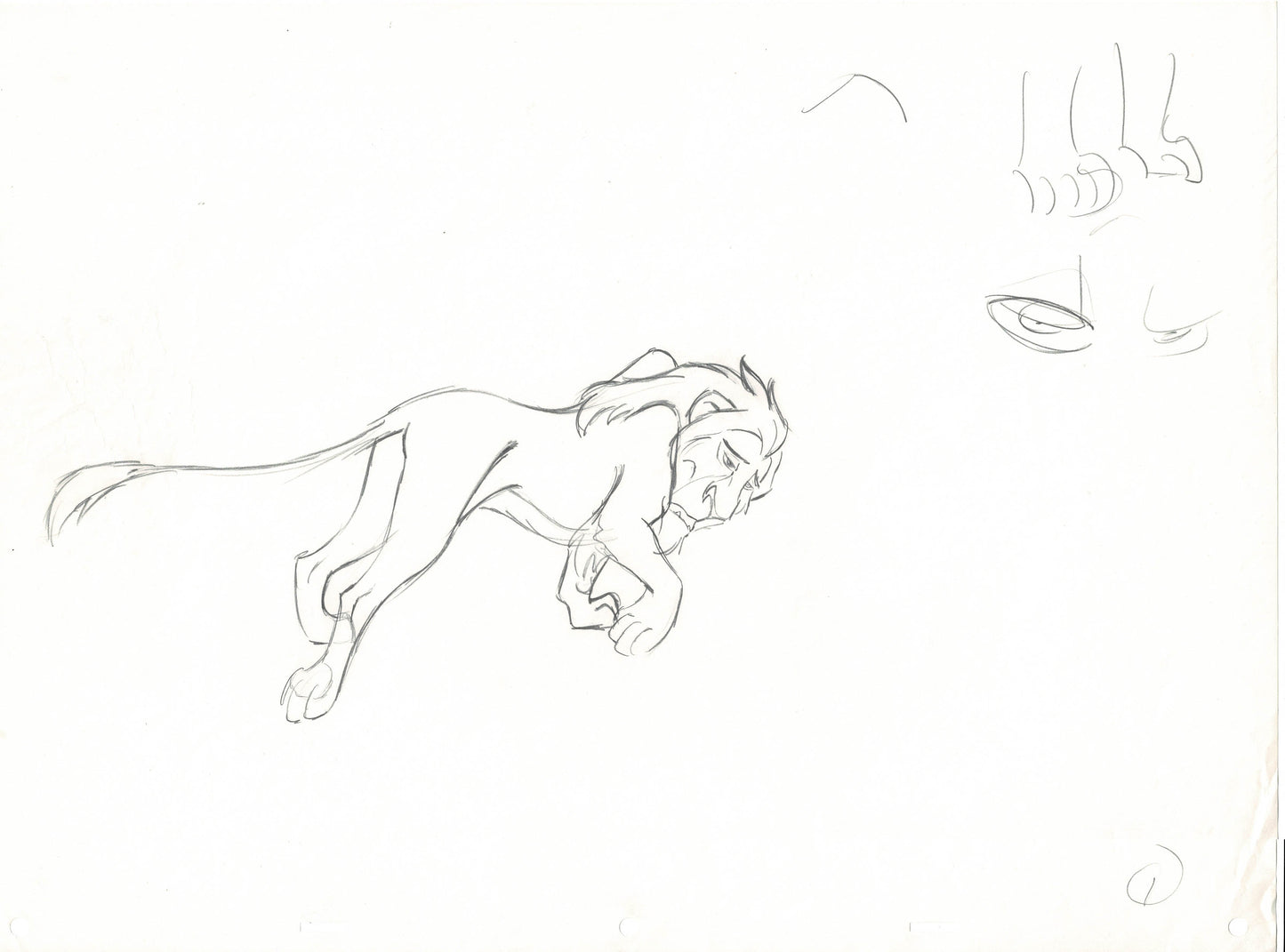 The Lion King Movie Scar Walt Disney 1994 Production Animation Cel Drawing ff