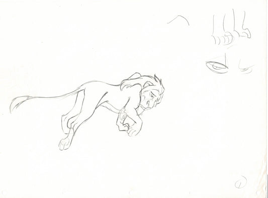 The Lion King Movie Scar Walt Disney 1994 Production Animation Cel Drawing ff