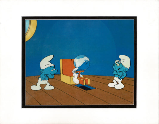 Smurfs Smurf PILOT Production Animation Cel Setup Hanna Barbera 1981 See Below P32
