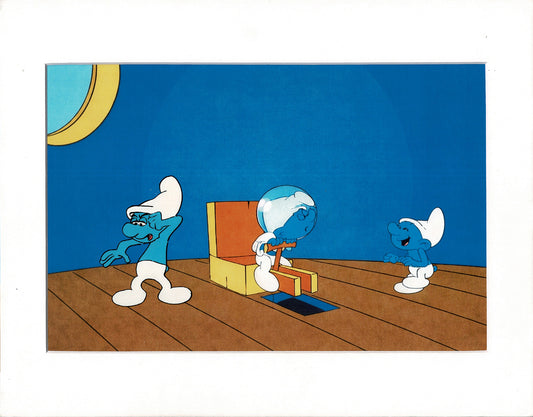 Smurfs Smurf PILOT Grouchy Production Animation Cel Hanna Barbera 1981 See Below P1