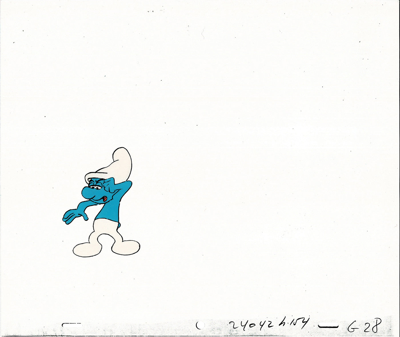 Smurfs Smurf PILOT Grouchy Production Animation Cel Hanna Barbera 1981 See Below P1