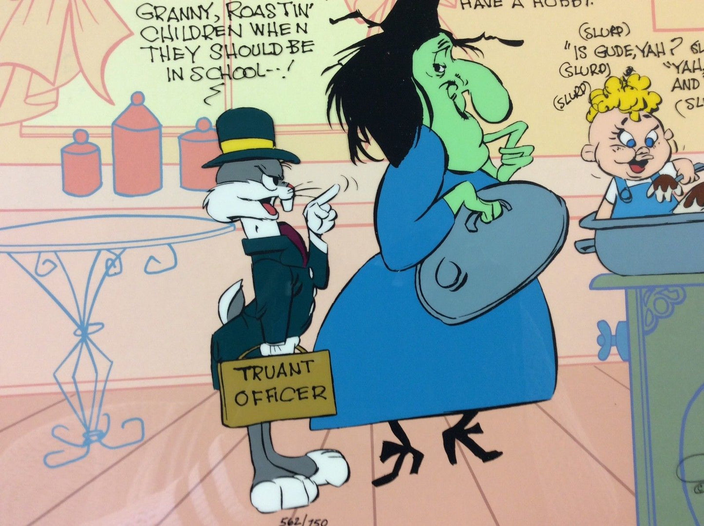 Chuck Jones SIGNED Bugs Bunny and Witch Hazel Truant Officer Limited Edition Cel of 750 2002 SOLD OUT