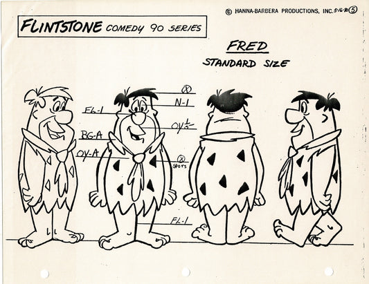 The Flintstones Model Sheet Copy Group of 24 Pages 1980 Production Hanna Barbera