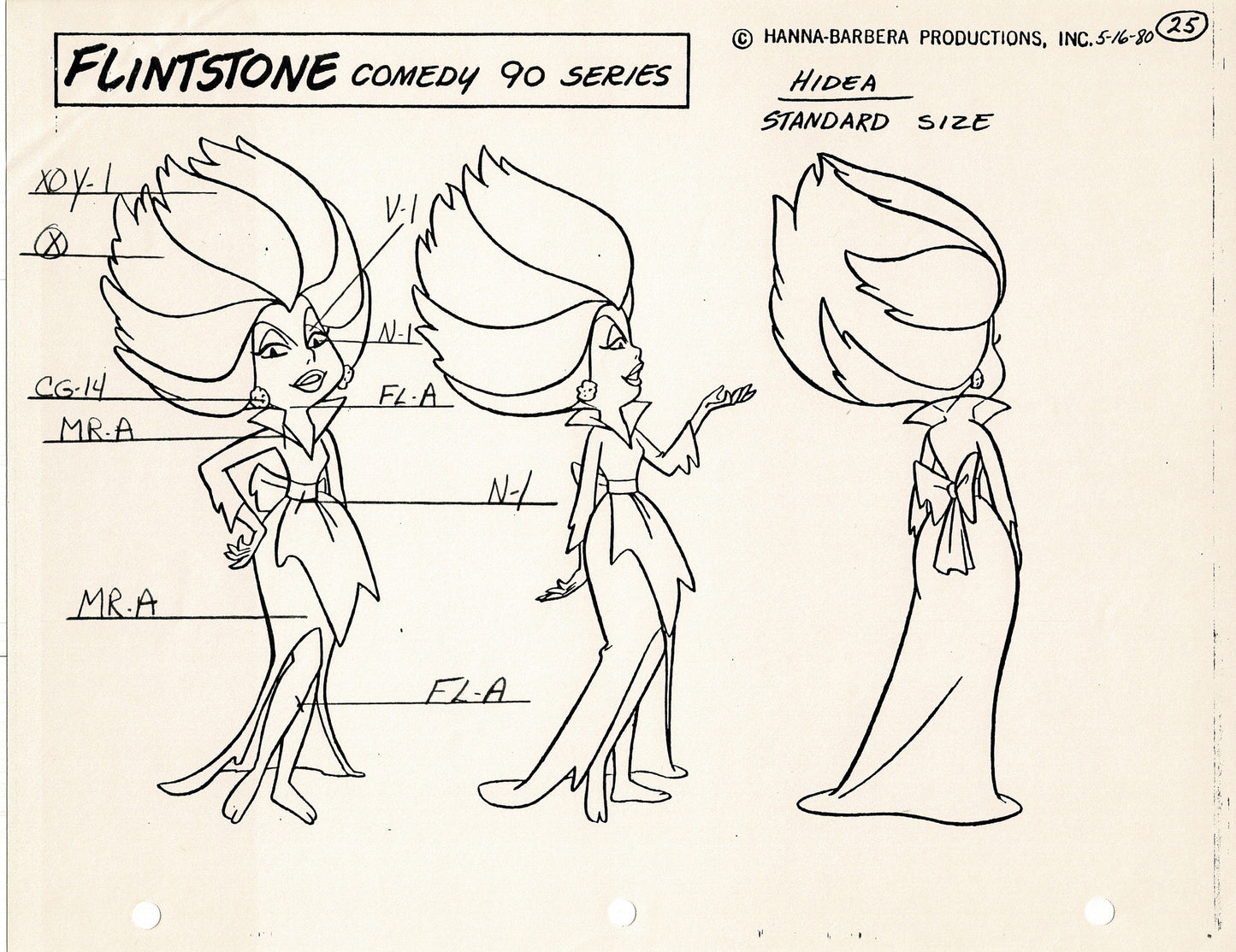The Flintstones Model Sheet Copy Group of 24 Pages 1980 Production Hanna Barbera