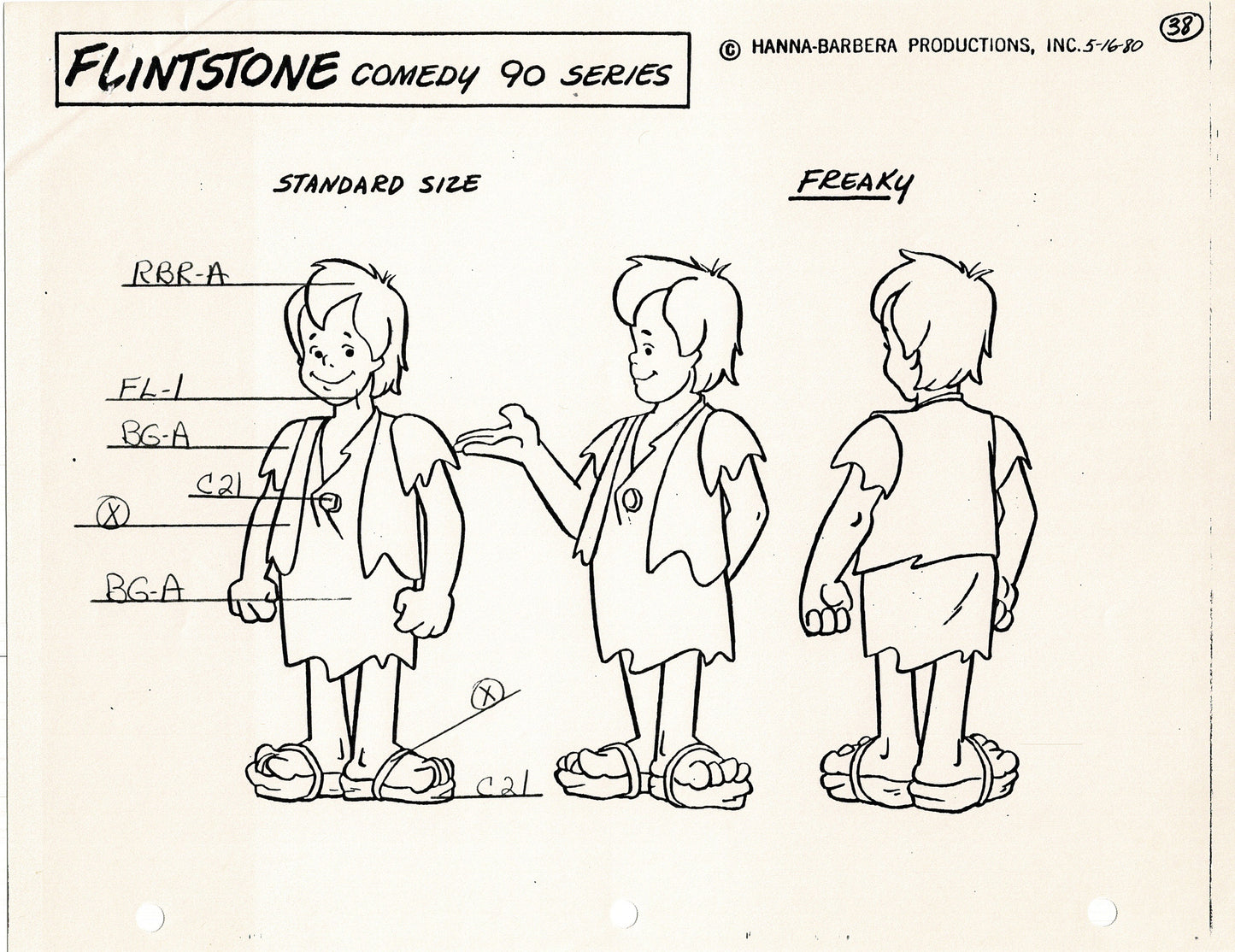 The Flintstones Model Sheet Copy Group of 24 Pages 1980 Production Hanna Barbera