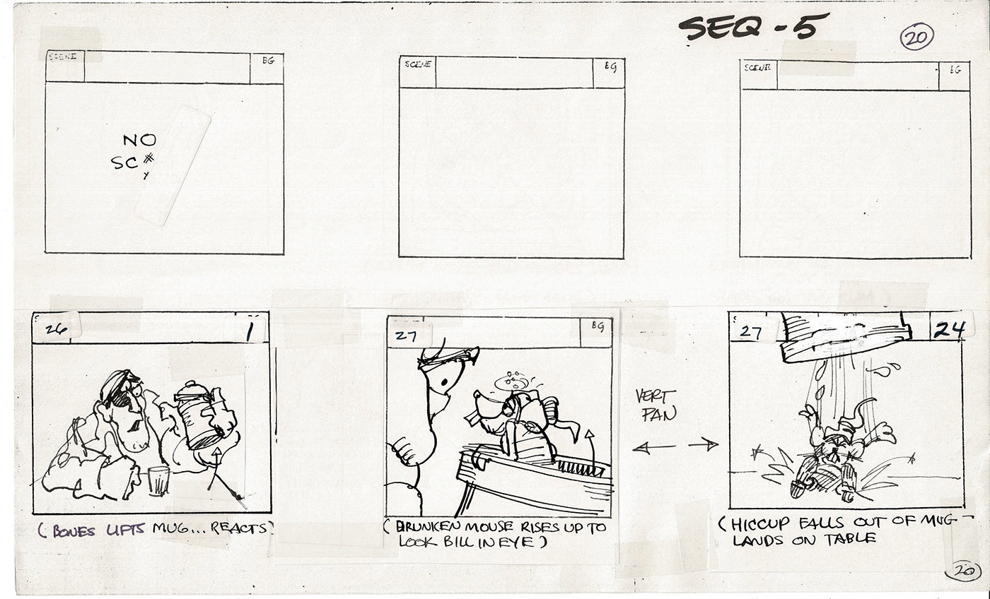 Treasure Island Storyboard Art Cartoon 2 Pages Stevenson Filmation WB 1973 A-19