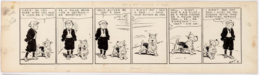 Cap Stubbs and Tippie Original Ink Daily Comic Strip Art Signed and Drawn by Edwina Dumm AM20