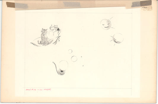 Illustration Book Page Original Drawing by Lowenheim c1978 Samuel Lowe H019