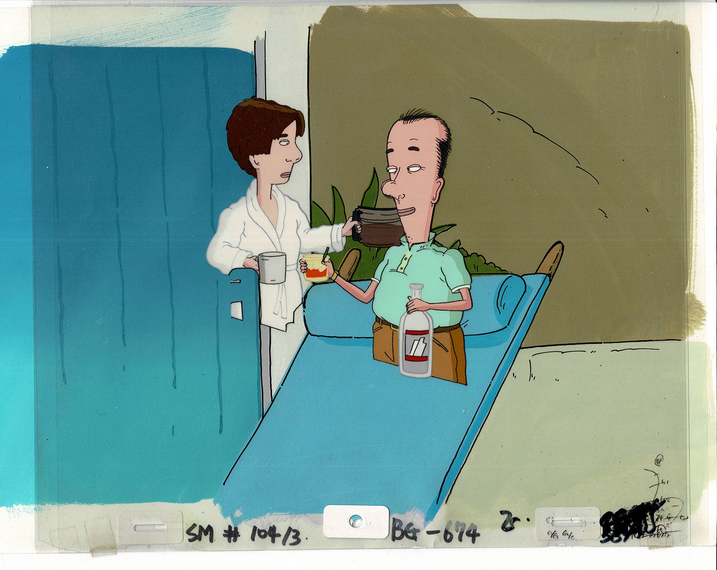 David Spade Production Cel and Drawing and OBG Background from Sammy Production TV Cartoon SNL Alum 2000 BB-20