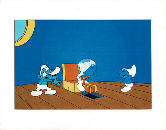 Smurfs Smurf PILOT Grouchy Production Animation Cel Hanna Barbera 1981 See Below P20