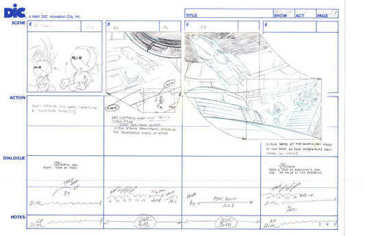 Sonic Underground Huge Hand-Drawn Production Storyboard 1999 from DIC Used to Make the Cartoon Pg 21