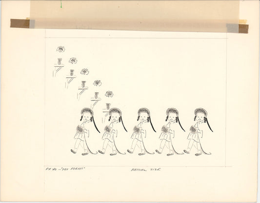 Illustration Book Page Original Drawing by Lowenheim c1978 Samuel Lowe T019