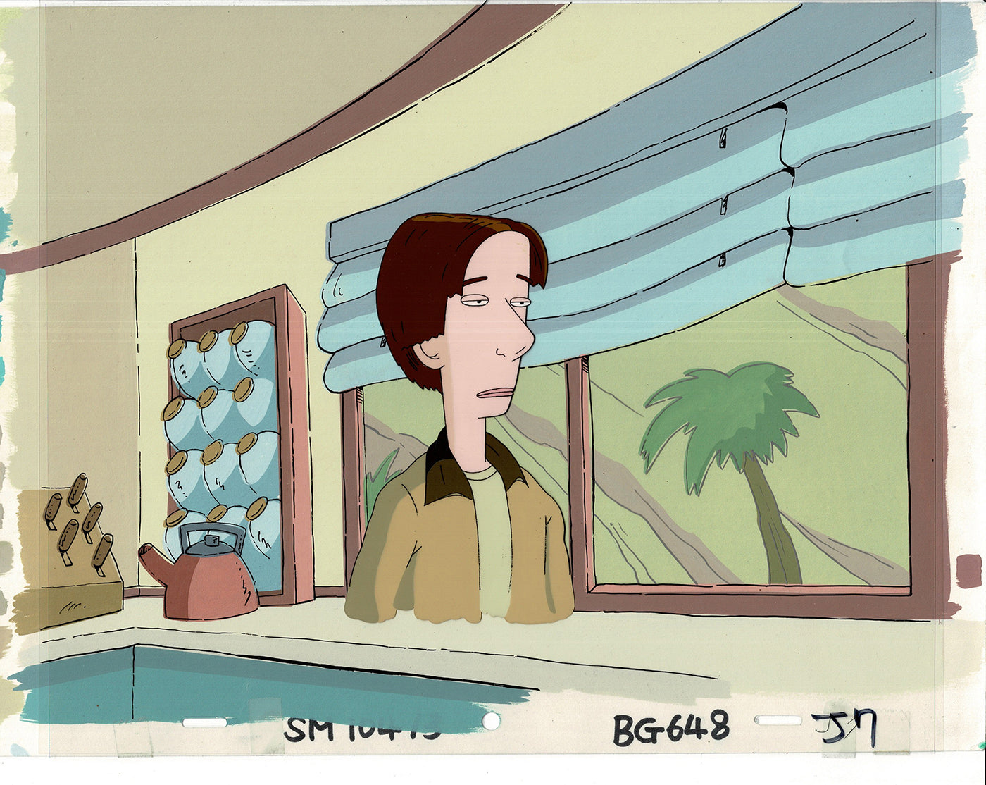 David Spade Production Cel and Drawing and OBG Background from Sammy Production TV Cartoon SNL Alum 2000 BB-21