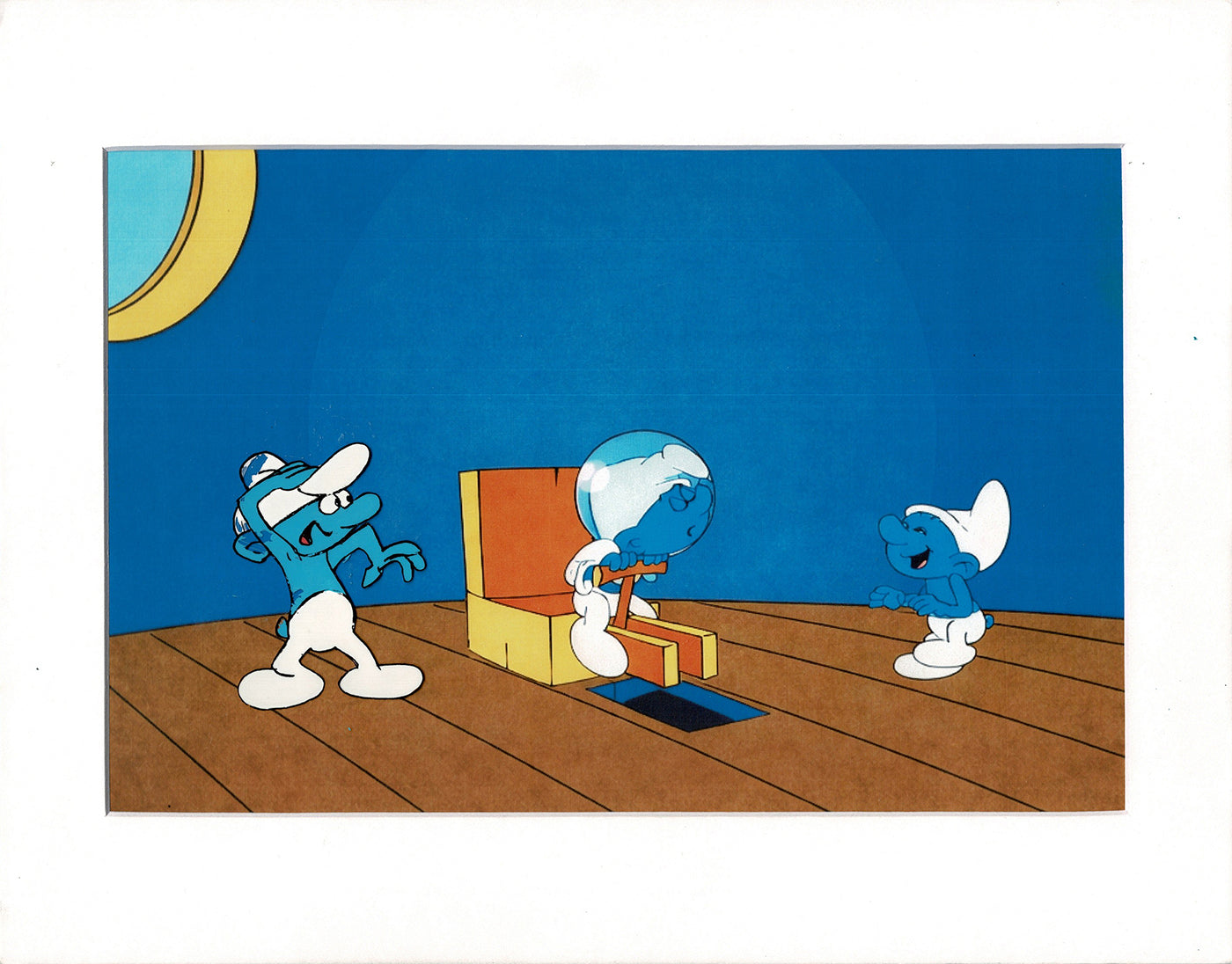 Smurfs Smurf PILOT Grouchy Production Animation Cel Hanna Barbera 1981 See Below P21