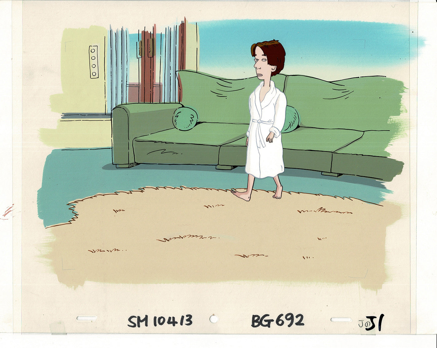 David Spade Production Cel and Drawing and OBG Background from Sammy Production TV Cartoon SNL Alum 2000 BB-22