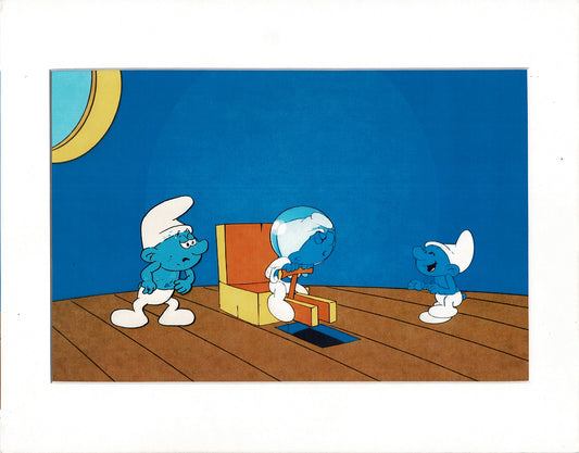 Smurfs Smurf PILOT Grouchy Production Animation Cel Hanna Barbera 1981 See Below P22