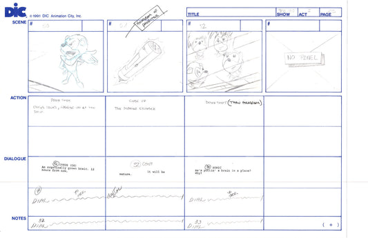 Sonic Underground Huge Hand-Drawn Production Storyboard 1999 from DIC Used to Make the Cartoon Pg 23