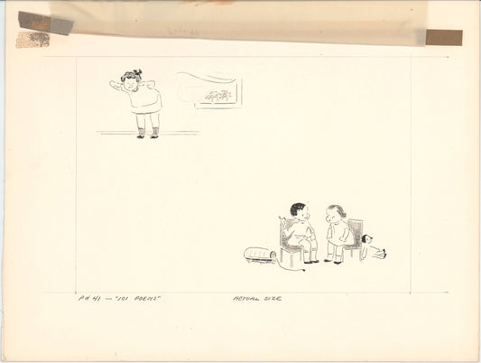 Illustration Book Page Original Drawing by Lowenheim c1978 Samuel Lowe T021