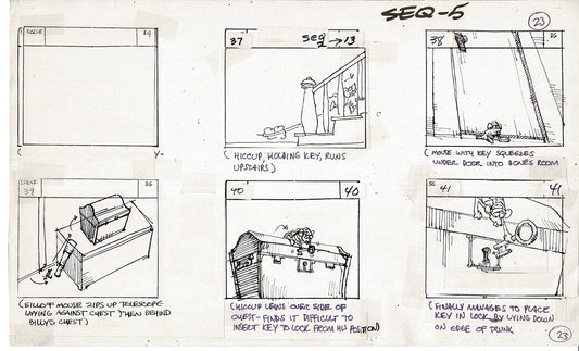 Treasure Island Storyboard Art Cartoon 2 Pages Stevenson Filmation WB 1973 A-23