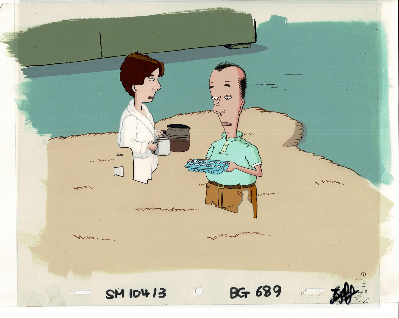 David Spade Production Cel and Drawing and OBG Background from Sammy Production TV Cartoon SNL Alum 2000 BB-24