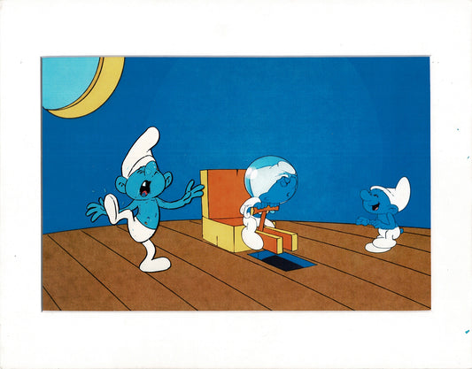 Smurfs Smurf PILOT Grouchy Production Animation Cel Hanna Barbera 1981 See Below P24