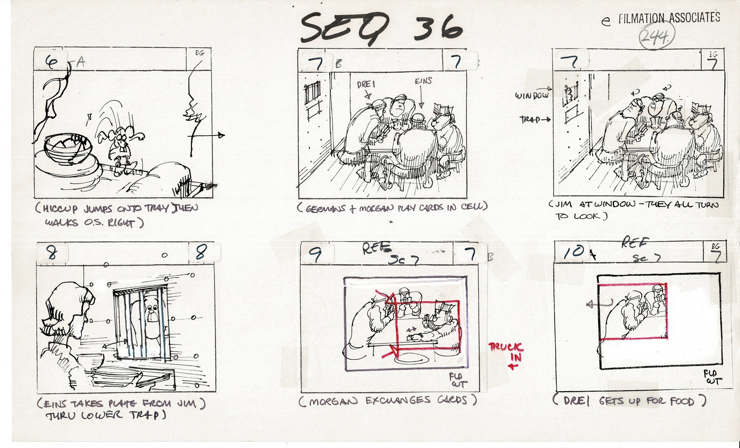 Treasure Island Storyboard Art Cartoon 2 Pages Stevenson Filmation WB 1973 E-25