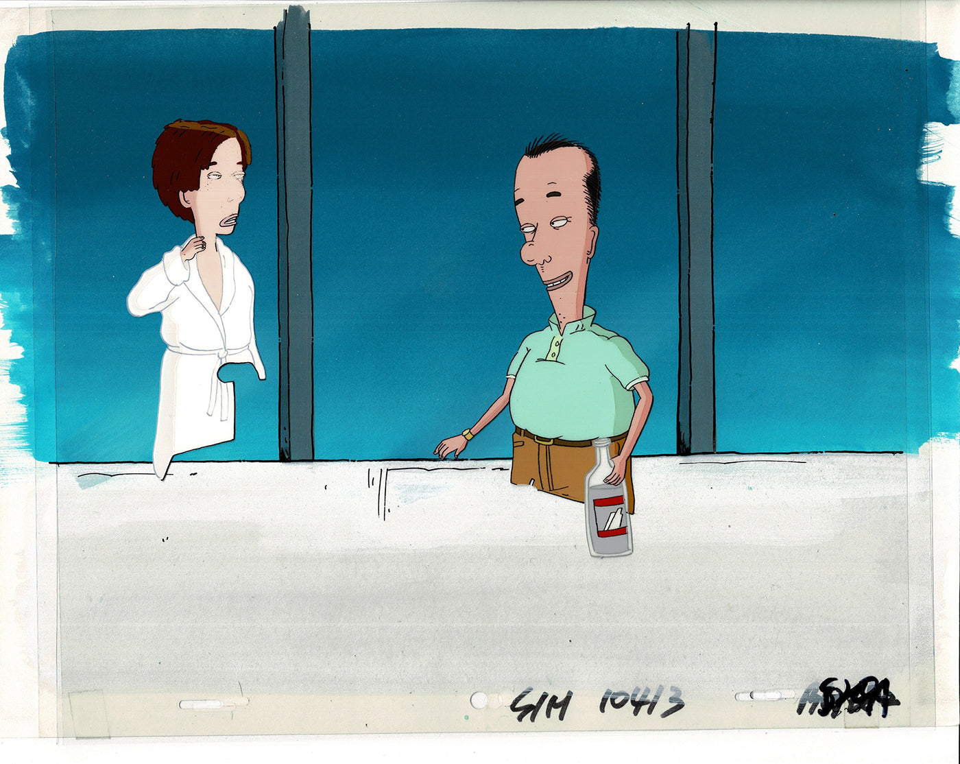 David Spade Production Cel and Drawing and OBG Background from Sammy Production TV Cartoon SNL Alum 2000 BB-25