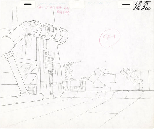 She-Ra Princess of Power Animation Production Pencil Background Drawing For Cels Filmation 1980s 265