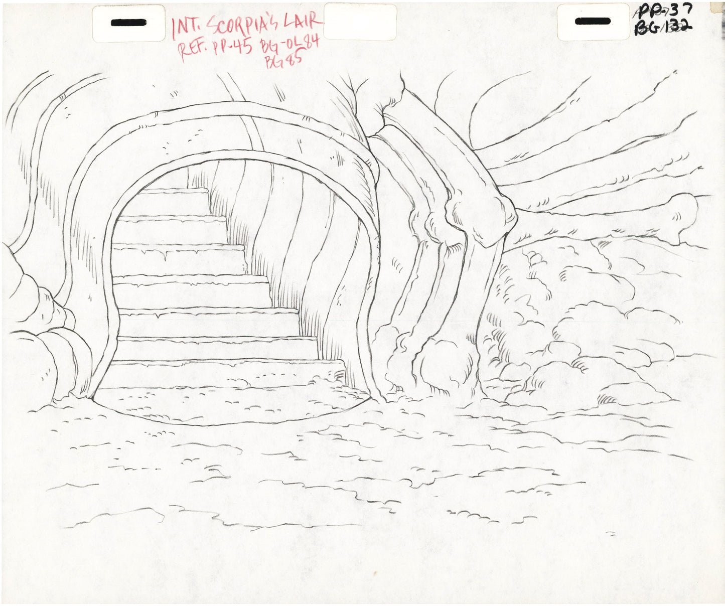 She-Ra Princess of Power Animation Production Pencil Background Drawing For Cels Filmation 1980s 270