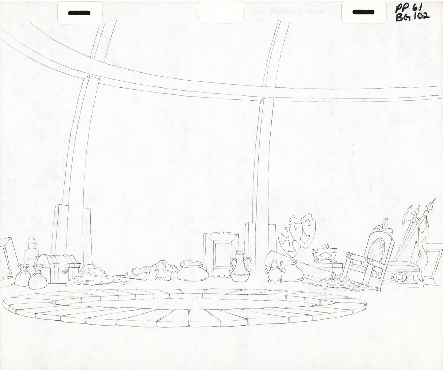 She-Ra Princess of Power Animation Production Pencil Background Drawing For Cels Filmation 1980s 271