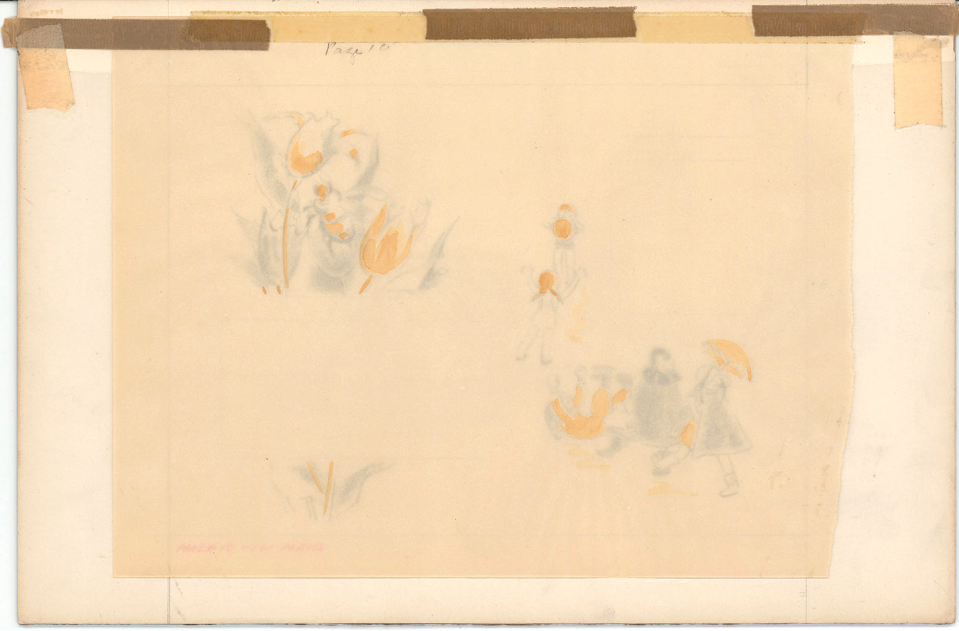 Illustration Book Page Original Drawing by Lowenheim c1978 Samuel Lowe H027