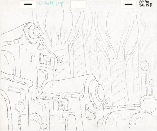 She-Ra Princess of Power Animation Production Pencil Background Drawing For Cels Filmation 1980s 280