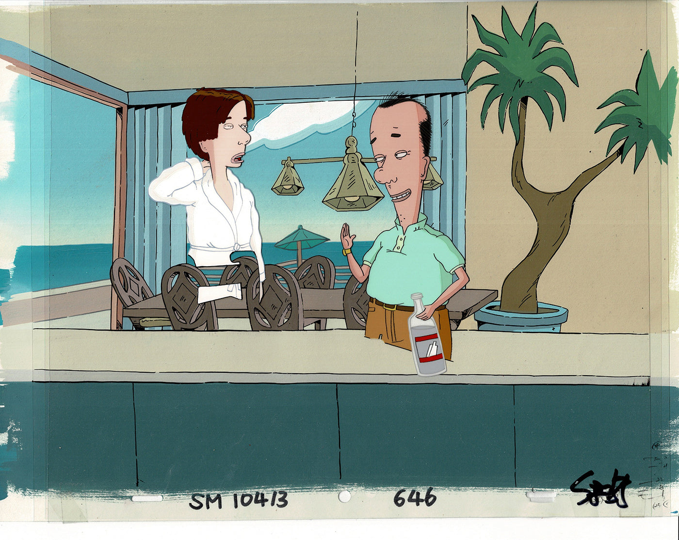 David Spade Production Cel and Drawing and OBG Background from Sammy Production TV Cartoon SNL Alum 2000 BB-28