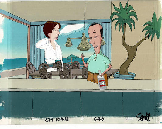 David Spade Production Cel and Drawing and OBG Background from Sammy Production TV Cartoon SNL Alum 2000 BB-28