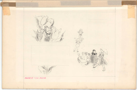 Illustration Book Page Original Drawing by Lowenheim c1978 Samuel Lowe H027