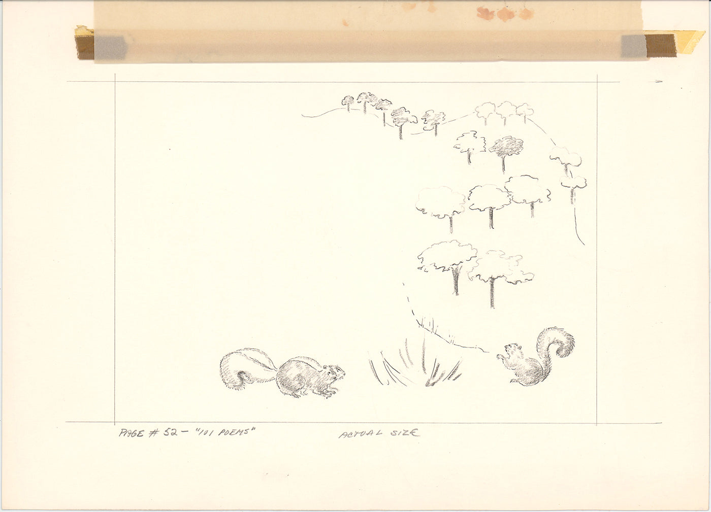 Illustration Book Page Original Drawing by Lowenheim c1978 Samuel Lowe T027