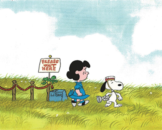 PEANUTS Be My Valentine Charlie Brown Snoopy and Lucy Production Animation Cel from 1975 Charles Schulz Melendez Studio-Direct K01
