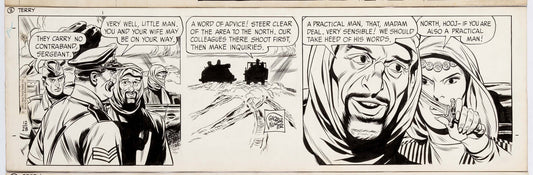 Terry and the Pirates Orig Ink Daily Comic Strip Art Wunder Signed 1971 T2