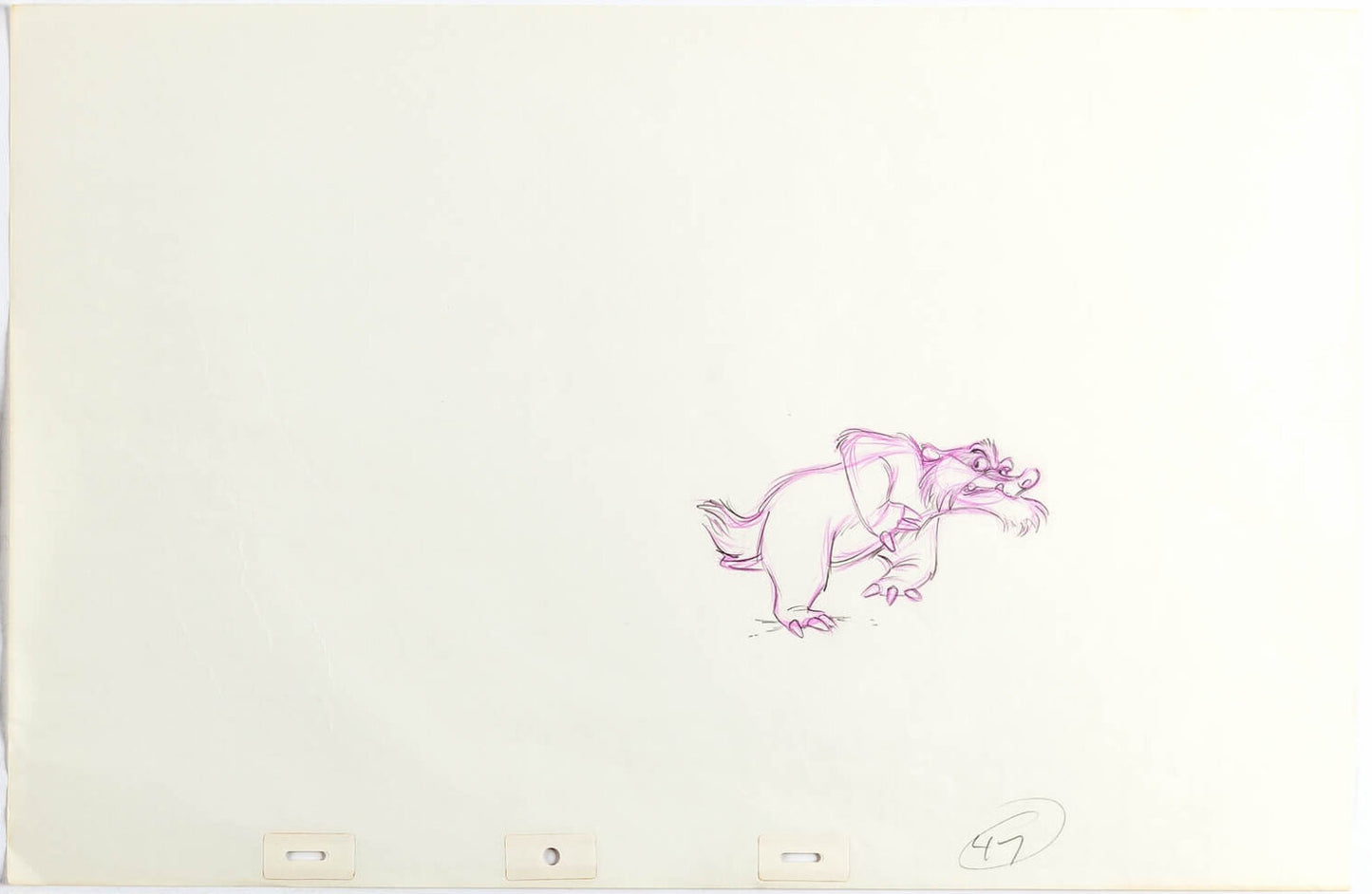 Fox and the Hound Mr Digger 2 Disney Production Animation Cel Drawings 1981 1-2