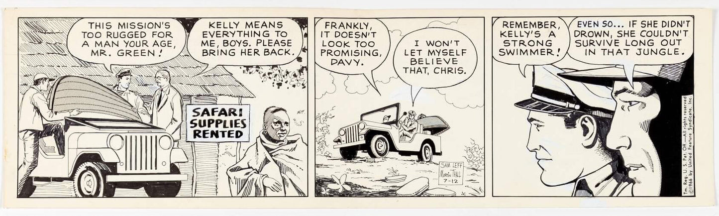 Sam Leff Davy Jones Orig Ink Daily Newspaper Comic Strip Art Signed 1966 CD02