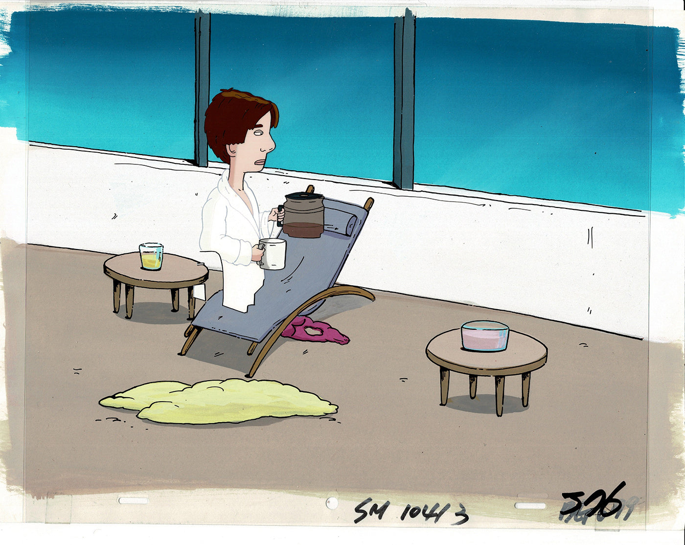 David Spade Production Cel and Drawing and OBG Background from Sammy Production TV Cartoon SNL Alum 2000 BB-02