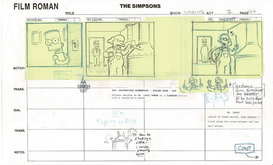 The Simpsons Original Production Animation Storyboard 2006 Fox 2