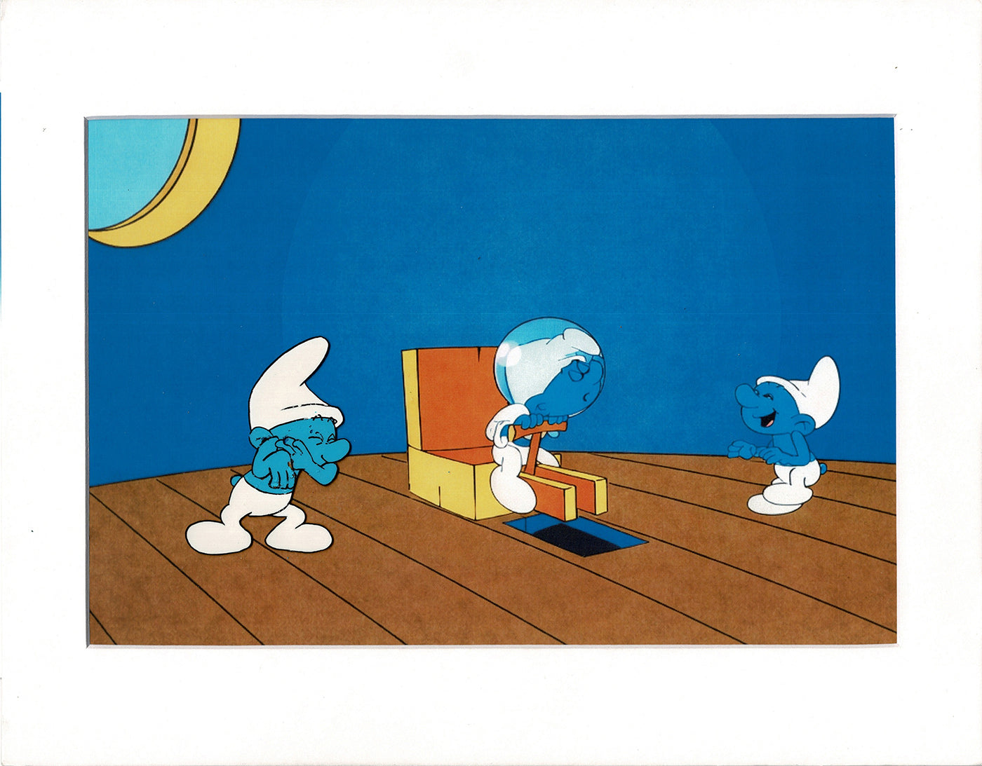 Smurfs Smurf PILOT Grouchy Production Animation Cel Hanna Barbera 1981 See Below P2