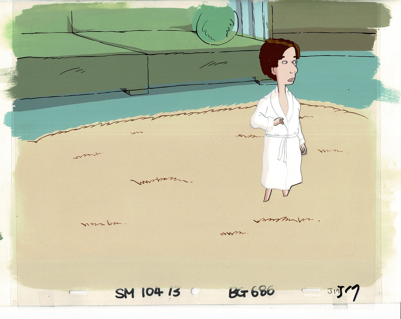 David Spade Production Cel and Drawing and OBG Background from Sammy Production TV Cartoon SNL Alum 2000 BB-30