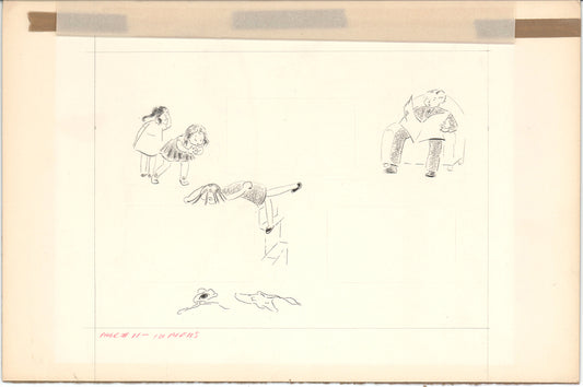 Illustration Book Page Original Drawing by Lowenheim c1978 Samuel Lowe H029
